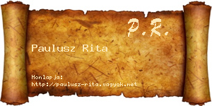 Paulusz Rita névjegykártya
