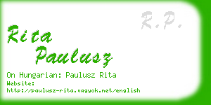 rita paulusz business card